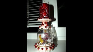 Новогодние DIY. Подсвечник из бокала.Christmas candle holder glass.
