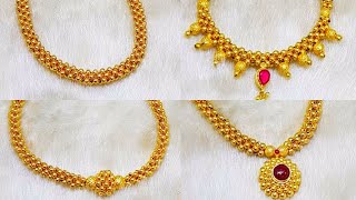 Light weight Maharashtrian Thushi | Kolhapuri Thushi | Gold Thushi @Jewellery Trendz