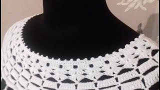 Обвязка горловины для платья крючком Леонора
