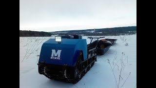 Мотобуксировщики Мужик, тест драйв по глубокому снегу