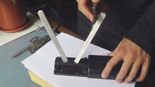 Заточка режущей кромки ножа с изгибом. Spyderco triangle
