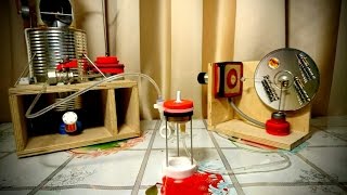 Двигатель Стирлинга с НАСОСОМ (испытание)