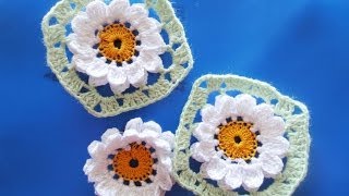 Цветок в квадрате  Flower Crochet squared