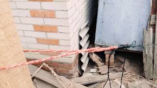 Установка ветровой блокады на орнитологическую сеть (нитка)