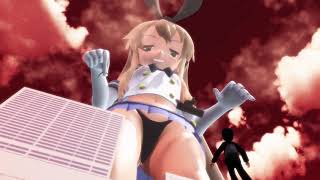 [MMD giantess]夕暮れに現れた巨大娘/giantess who appeared at dusk
