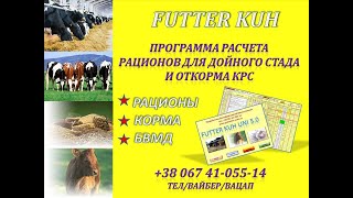 Расчет рациона для дойных коров в программе FUTTER KUH UNI 5 0 !