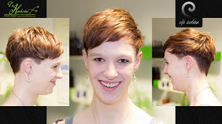 medium wavy hair to short pixie haircut | extreme makeover by jacky @ die haarschneiderei