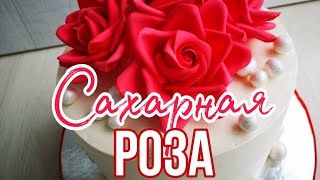 ?Сахарная РОЗА ?Роза из мастики?ПРОСТОЙ способ сделать РОЗУ?Зарема Тортики?sugar paste rose