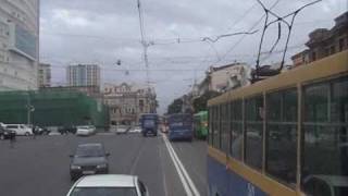 Владивосток, трамвай на Светланской, ускореный вид