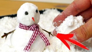КАК СДЕЛАТЬ СНЕГ ДОМА | САМЫЙ ПРОСТОЙ СПОСОБ СДЕЛАТЬ СНЕГ | ЛЕПЛЮ СНЕГОВИКА