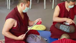 Tibetan monks from the Drepung Gomang Monastery make a Medicine Buddha Mandala for Healing