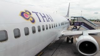 EXTENDED VERSION Thai airways TG233 Bangkok-HatYai by B737-4D7 การบินไทย