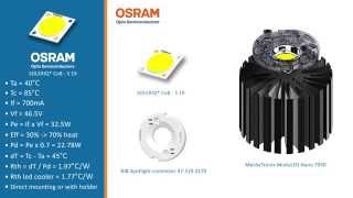 Osram Soleriq S19 COB LED module - how to select the correct LED cooler - thermal calculation model