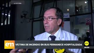 La mujer atacada en un bus tiene quemaduras en más del 50% del cuerpo