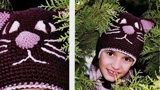 Шапка Кошечка и шарф