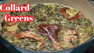 Southern Style Collard Greens with Ham Hocks + How to clean