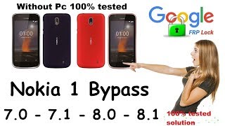 NOKIA 1 TA 1066 FRP unlock google unlock gmail unlock code 100% tested solution 2019