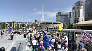 Australia: Protesters march in Melbourne at massive rally against COVID-19 mandate