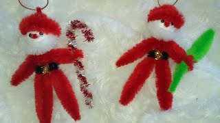 Дед мороз из синельной проволки. ёлочная игрушка.Diy Christmas toy
