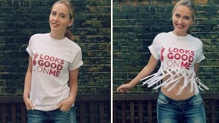 Girl vs. Dress: Cut your T-Shirt with Knotted Fringes - Festival Look