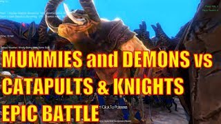 UEBS mod - MUMMIES & DEMONS attack catapult & knight army - ultimate epic battle simulator gameplay