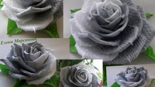 Вязанная роза из фоамирана