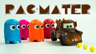 MATER GETTING SUCKED INTO A VIDEO GAME | PAC-MATER Plays PAC-MAN Arcade Gaming Cars Challenge