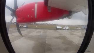 CSA Czech ATR42 taxi and takeoff from Radom as OK25