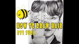 How to draw hair with pencils BTS SUGA 방탄소년단 슈가