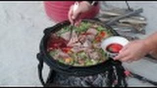 Борщ РУССКИЙ в казане на костре полная версия