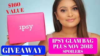 IPSY GLAM BAG PLUS NOVEMBER 2018 SPOILERS + GIVEAWAY