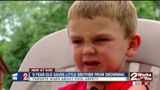 9-year-old saves little brother from drowning