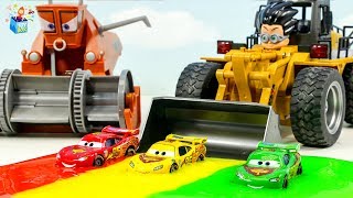 Learning Color disney pixar cars mack truck Frank and the bulldozer slime Play funny video for kids