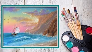 Уроки рисования! Как нарисовать морской пейзаж ПАСТЕЛЬЮ! #Dari_Art