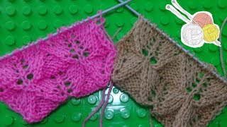 Как связать ажурный узор Елочки (для деток) спицами. Поделки своими руками.