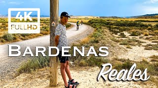 Bardenas Reales 4K. Road trip to death valley. Navarra, Basque Country