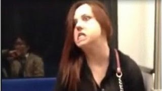Прикол и драка в метро. Девушка набросилась на пассажира