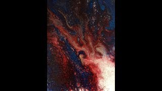 Заливка акрилом с использованием блеска (глиттер). Pouring acrylic with glitter