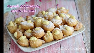 Bignole di Carnevale ripiene di crema- Ricetta senza glutine