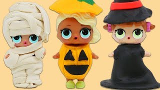 LOL Surprise Dolls Get Cute DIY Play Doh Halloween Costumes!