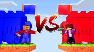 УКРАЛ ФЛАГ И ПОБЕДИЛ! Житель VS Пиксель! Битва Замков в майнкрафт 100% троллинг ловушка minecraft