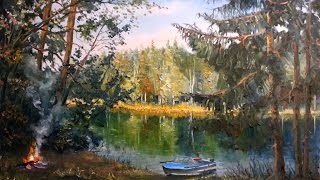 ? ХуДоЖнИкИ Рисуем вместе "Клевое место" маслом Александр Григорьев