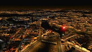 X PLANE 11 KIEL AT NIGHT W2XP  3D Overlays HD and Enhanced Lights