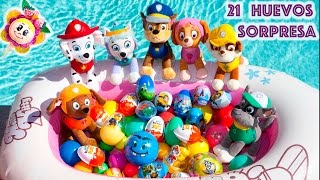 ? PATRULLA CANINA: 21 HUEVOS SORPRESA EN LA PISCINA! Kinder, Paw Patrol, Peppa Pig, Pokemon| Cap. 3