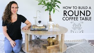 DIY Round Coffee Table // Woodworking Project // Cerused Oak // Router