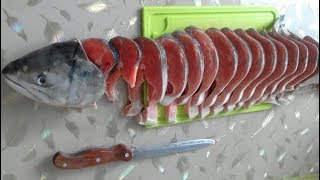 КАК СОЛИТЬ РЫБУ ГОРБУШУ КУСОЧКАМИ. ЗАСОЛКА КРАСНОЙ РЫБЫ
