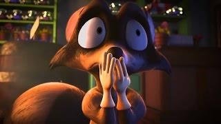 Смешной мультфильм енот Бакстер. Cartoon raccoon Baxter.