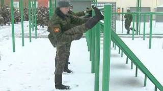 Солдаты Почетного караула жонглируют карабином