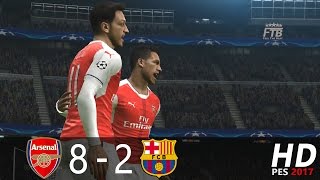 PES 2017 | Arsenal FC vs FC Barcelona | UCL Home & Away | Extended Highlights & Goals