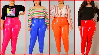 Leather pants outfit ideas || Women's fashion inspiration || Leather leggings style plus size